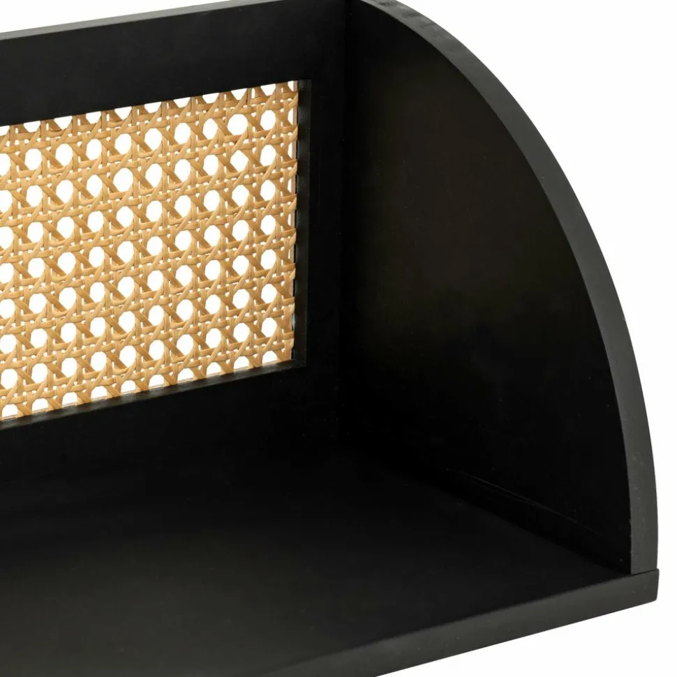 ATMOSPHERA - Étagère murale en cannage - noir et beige