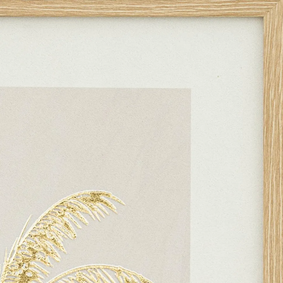 ATMOSPHERA - Toile imprimée encadrée medina - 45 x 60 cm - beige et doré