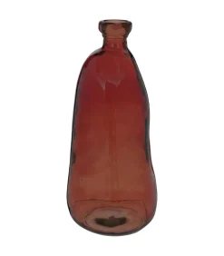 ATMOSPHERA - Vase bouteille en verre recyclé rouge ambre h 51 cm