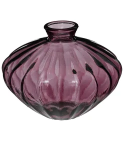 ATMOSPHERA - Vase en verre recyclé rose d 19 x h 14 cm