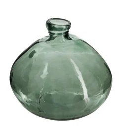 ATMOSPHERA - Vase rond en verre recyclé vert kaki h 23 cm