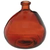 ATMOSPHERA - Vase rond en verre recyclé rouge ambre d 20 x h 23 cm