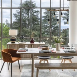 ATMOSPHERA - Vase rond en verre recyclé rouge ambre d 20 x h 23 cm