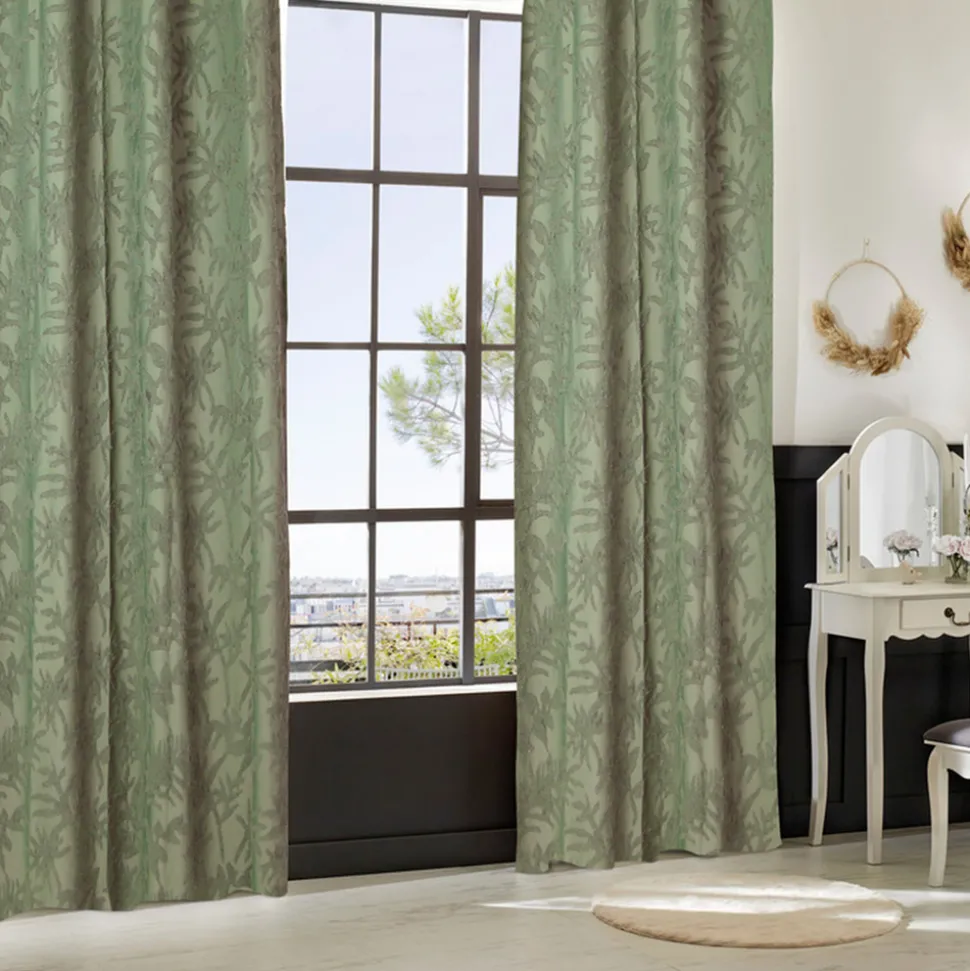 ATMOSPHERA CREATEUR D'INTERIEUR - Rideau "willow" jacquard vert céladon 135x260cm