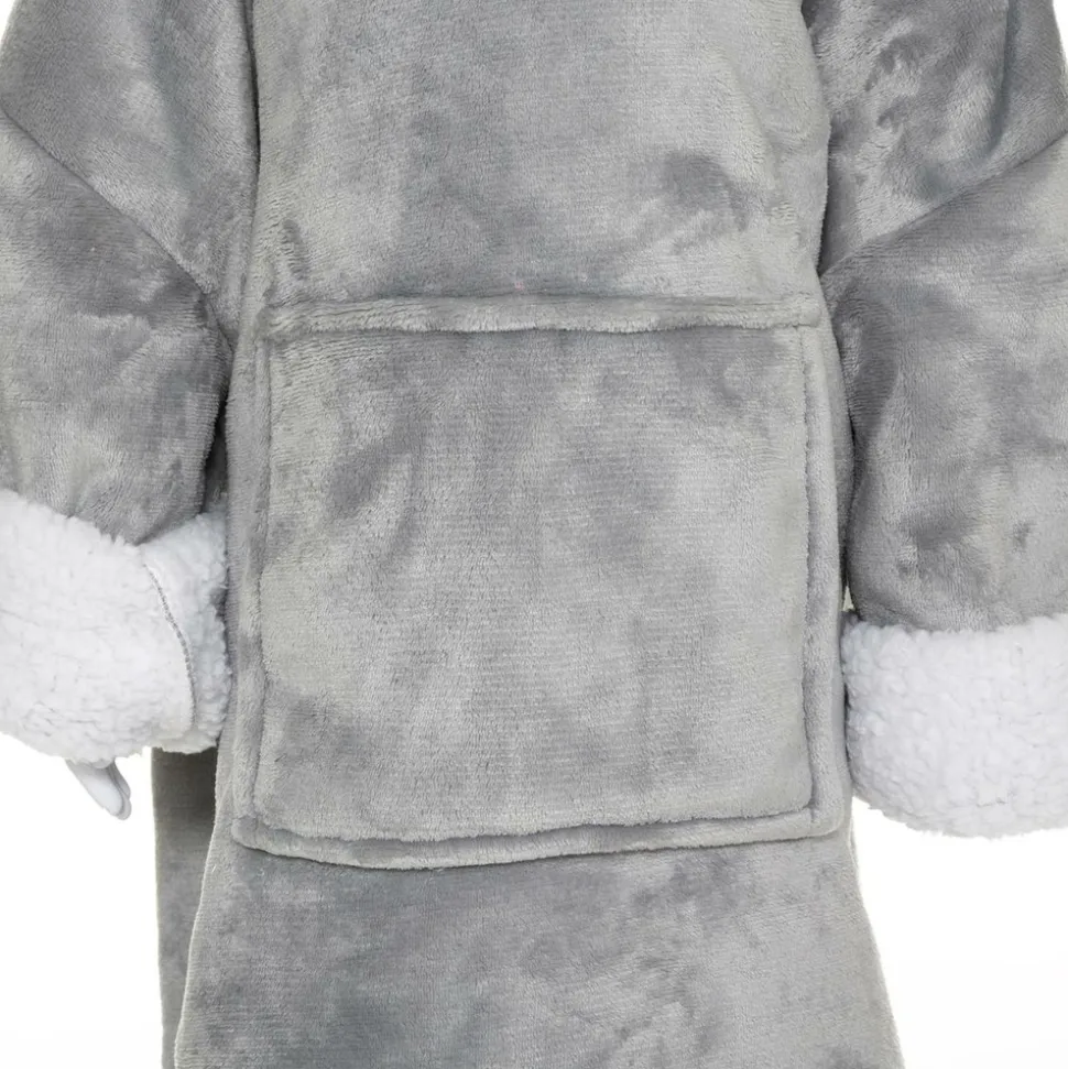 ATMOSPHERA CREATEUR D'INTERIEUR - Plaid sweatshirtshirtshirt capuche "ours" - gris