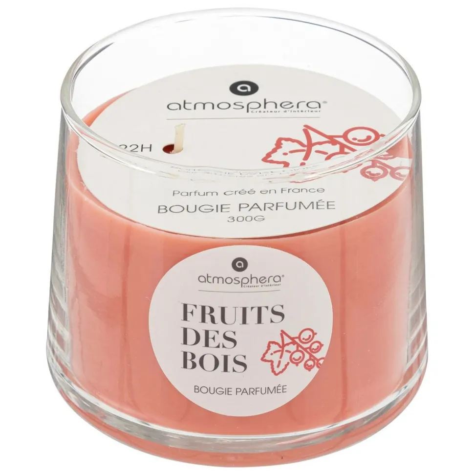 ATMOSPHERA CREATEUR D'INTERIEUR - Bougie parfumée "izor" en verre d10cm rouge