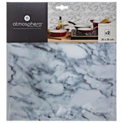 ATMOSPHERA CREATEUR D'INTERIEUR - Lot de 2 stickers - carrelage - blanc - 30x30 cm