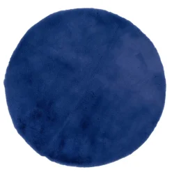 ATMOSPHERA CREATEUR D'INTERIEUR - Tapis fausse fourrure "couka" bleu indigo d80cm