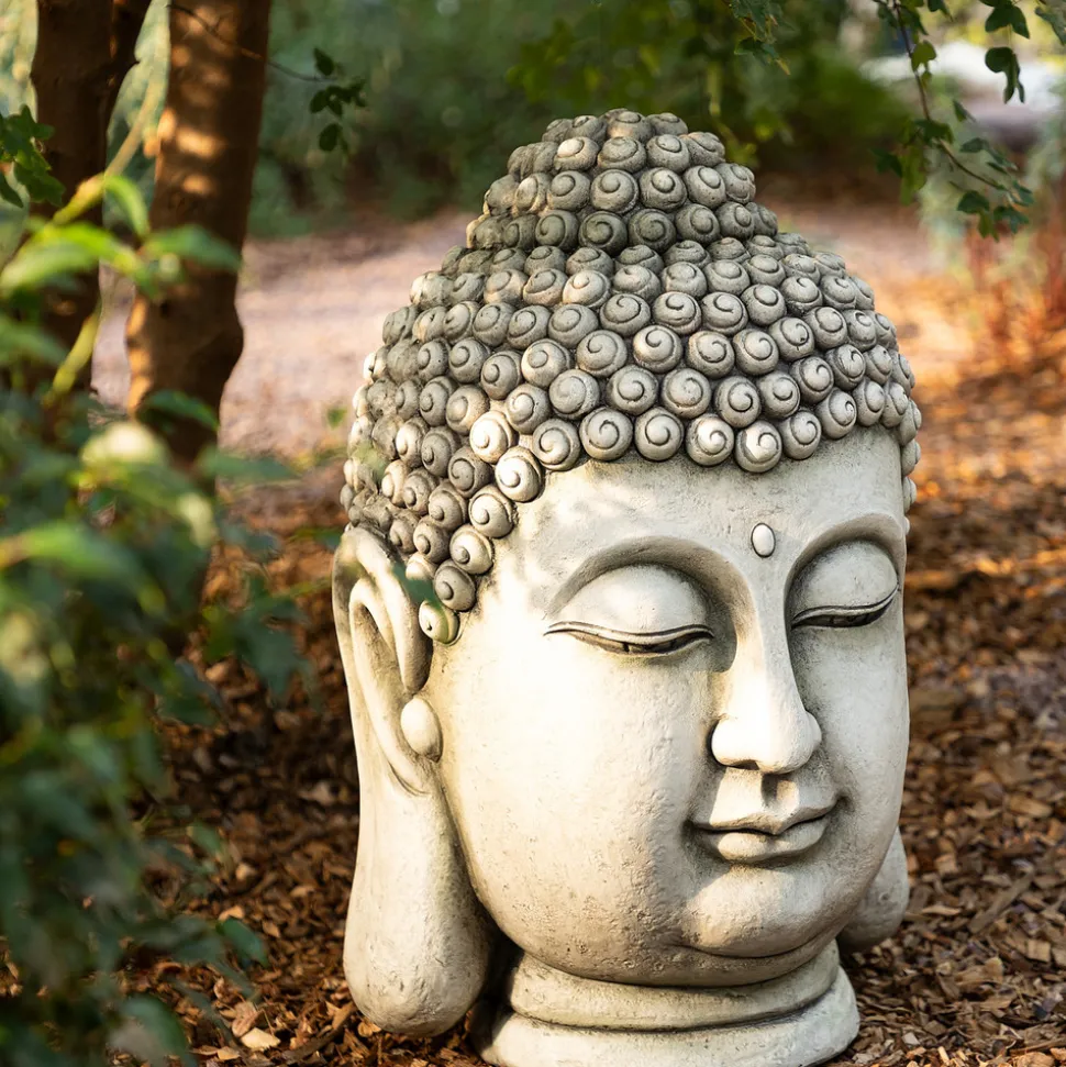 ATMOSPHERA CREATEUR D'INTERIEUR - Statuette d exterieur bouddha "osel" gris h60cm
