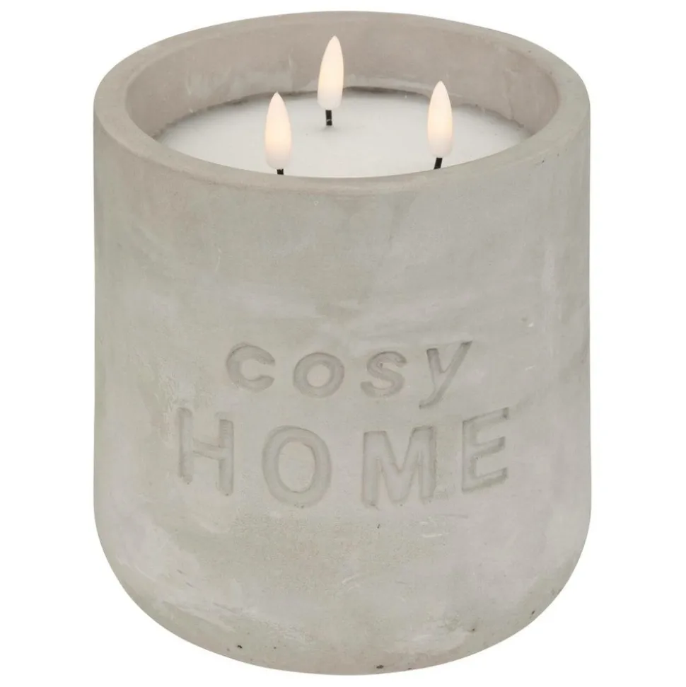 ATMOSPHERA CREATEUR D'INTERIEUR - Bougie led "cosy" - gris clair - 3 - 2kg