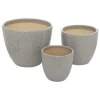 ATMOSPHERA CREATEUR D'INTERIEUR - Lot de 3 pots "vena" céramique d29cm