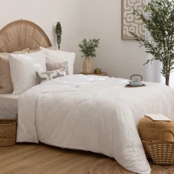 ATMOSPHERA CREATEUR D'INTERIEUR - Parure de lit 3 pièces "swan" jacquard blanc 240x220cm