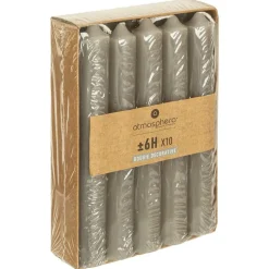 ATMOSPHERA CREATEUR D'INTERIEUR - Lot de 10 bougies bâtons - gris - 45g