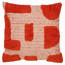 ATMOSPHERA CREATEUR D'INTERIEUR - Coussin "poppy" coton tufté orange 50x50cm