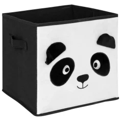 ATMOSPHERA CREATEUR D'INTERIEUR - Boîte de rangement enfant panda "joey" noir & blanc 29x29cm