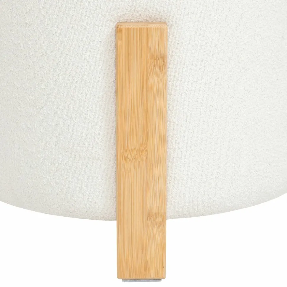 ATMOSPHERA CREATEUR D'INTERIEUR - Tabouret "bansa" bouclette bambou blanc d37,5x32cm