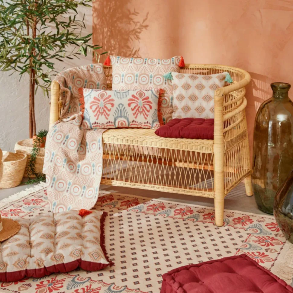 ATMOSPHERA CREATEUR D'INTERIEUR - Coussin de sol "anjali" prune 40x40cm