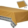 ATMOSPHERA CREATEUR D'INTERIEUR - Ensemble nappe et 6 serviettes inuit coton jaune ocre 250x150cm
