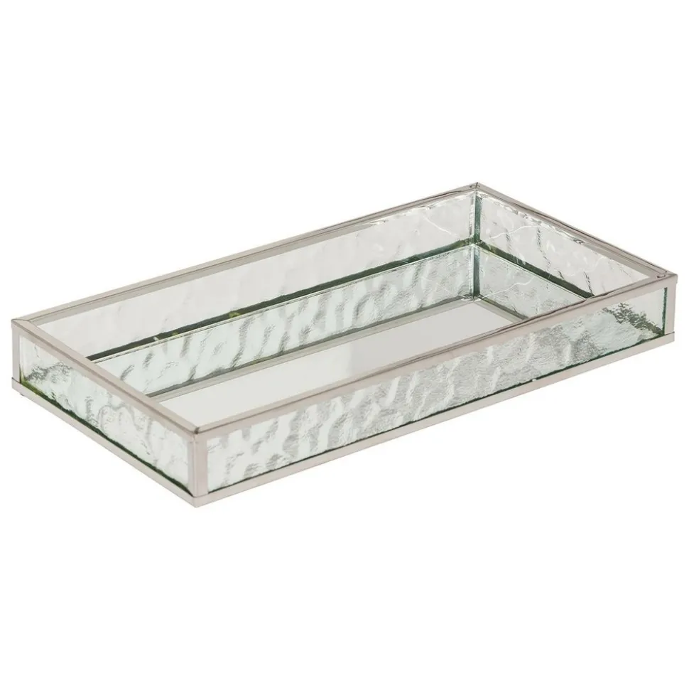 ATMOSPHERA CREATEUR D'INTERIEUR - 2 plateaux effet miroir "ania" argent 28x17x4cm