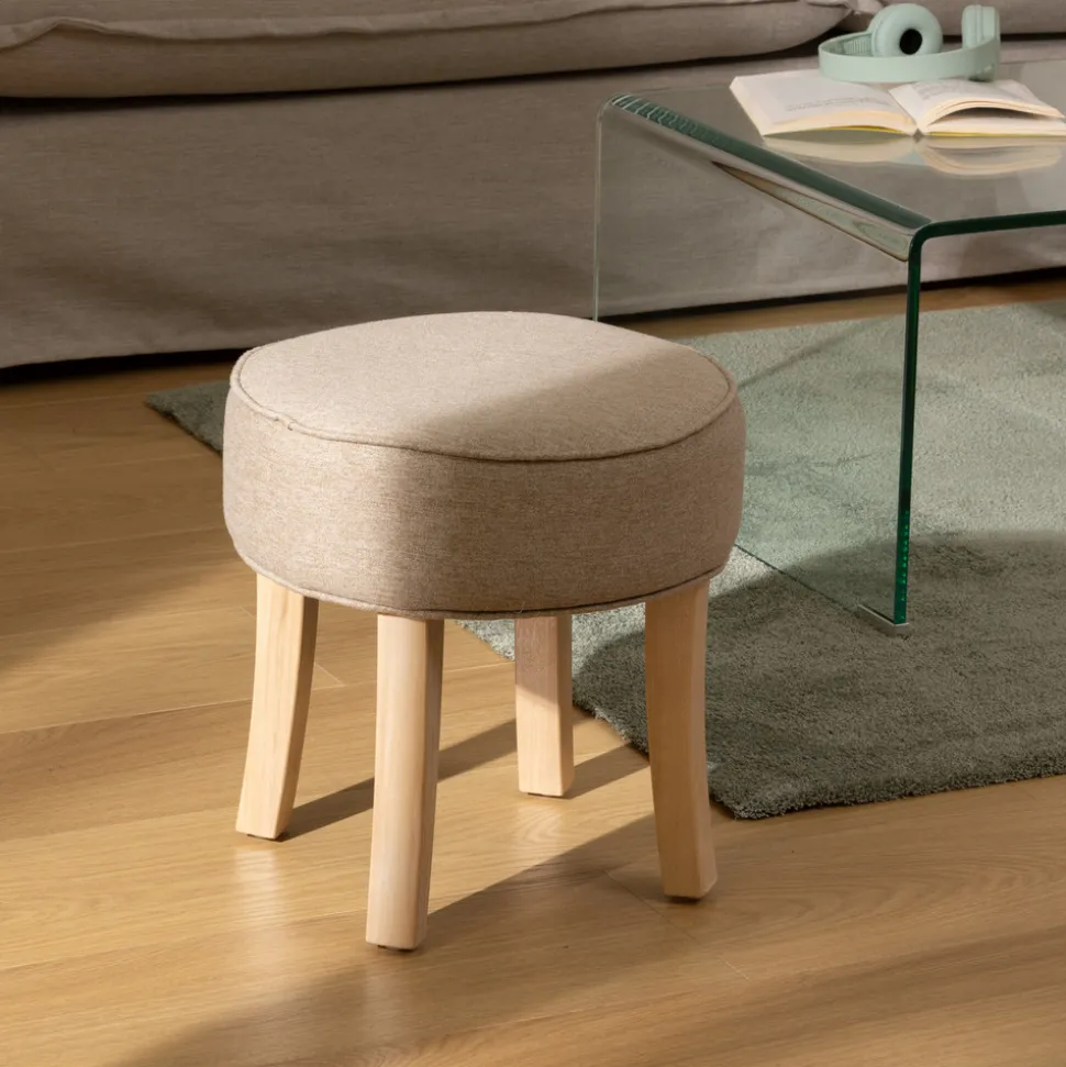 ATMOSPHERA CREATEUR D'INTERIEUR - Tabouret "adriel" peuplier beige d35x35cm