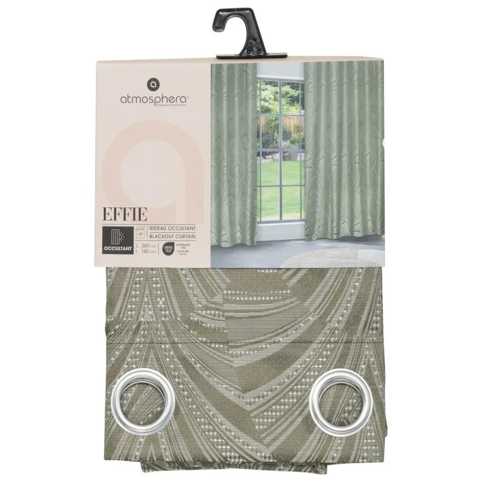 ATMOSPHERA CREATEUR D'INTERIEUR - Rideau occultant "effie" vert kaki 140x260cm