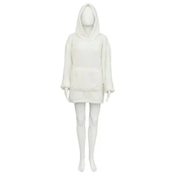 ATMOSPHERA CREATEUR D'INTERIEUR - Plaid sweatshirtshirt capuche flanelle teddy blanc taille unique