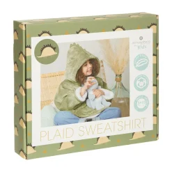 ATMOSPHERA CREATEUR D'INTERIEUR - Plaid sweatshirtshirtshirt capuche "dinosaure" - vert kaki