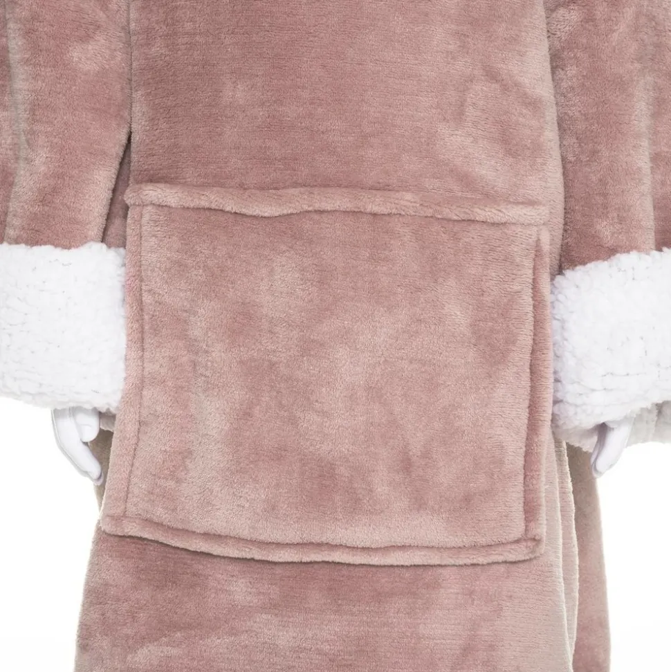 ATMOSPHERA CREATEUR D'INTERIEUR - Plaid sweatshirtshirtshirt capuche "licorne" - rose