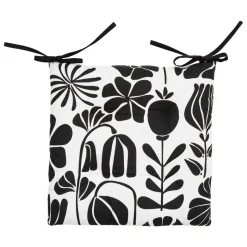 ATMOSPHERA CREATEUR D'INTERIEUR - Galette de chaise "twisted lime" coton noir & blanc 38x38cm