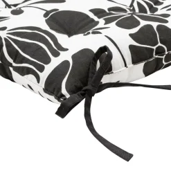 ATMOSPHERA CREATEUR D'INTERIEUR - Galette de chaise "twisted lime" coton noir & blanc 38x38cm