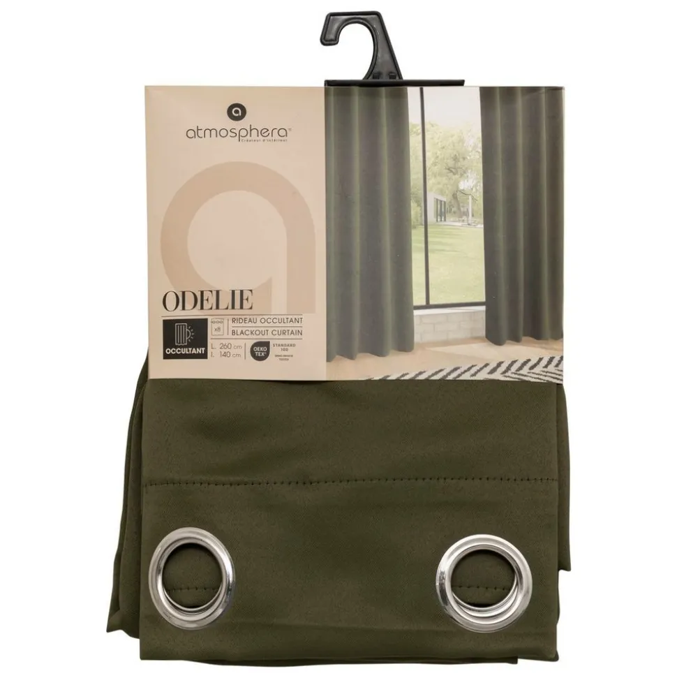 ATMOSPHERA CREATEUR D'INTERIEUR - Rideau occultant "odelie" vert kaki 140x260cm