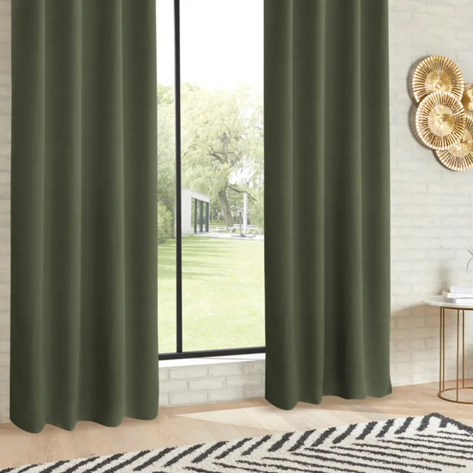 ATMOSPHERA CREATEUR D'INTERIEUR - Rideau occultant "odelie" vert kaki 140x260cm