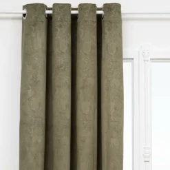 ATMOSPHERA CREATEUR D'INTERIEUR - Rideau occultant effet velours "fujo" vert kaki 135x260cm