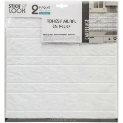 ATMOSPHERA CREATEUR D'INTERIEUR - Lot de 2 stickers - carrelage - blanc - 30x30 cm