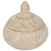 ATMOSPHERA CREATEUR D'INTERIEUR - Boîte déco "oriental" résine beige d15,5x14,5cm