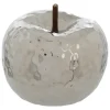 ATMOSPHERA CREATEUR D'INTERIEUR - Déco à poser d extérieur pomme "pamela" céramique argent h14cm