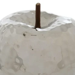 ATMOSPHERA CREATEUR D'INTERIEUR - Déco à poser d extérieur pomme "pamela" céramique argent h14cm