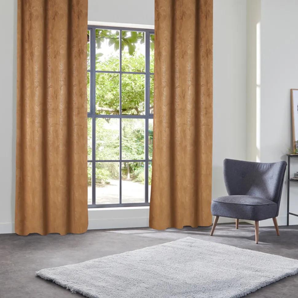 ATMOSPHERA CREATEUR D'INTERIEUR - Rideau occultant effet velours "fujo" cannelle 135x260cm
