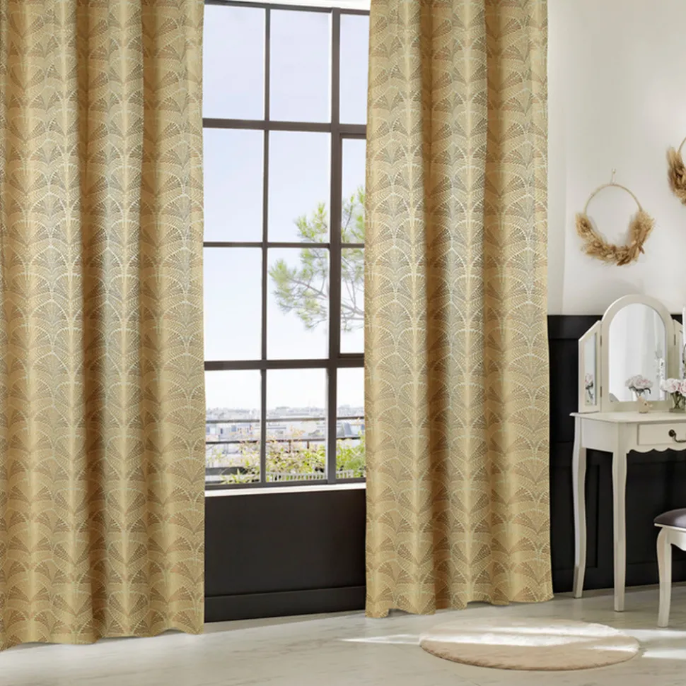 ATMOSPHERA CREATEUR D'INTERIEUR - Rideau "mizani" jacquard ocre 135x260cm