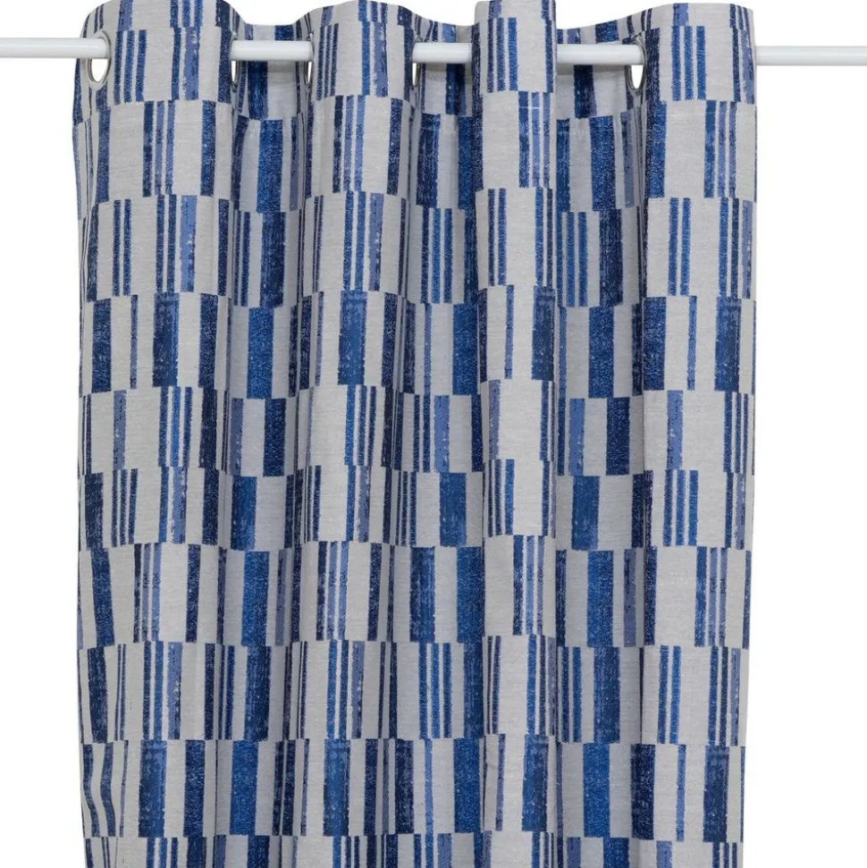 ATMOSPHERA CREATEUR D'INTERIEUR - Rideau "leyna" jacquard bleu indigo 140x260cm