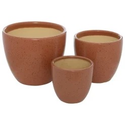 ATMOSPHERA CREATEUR D'INTERIEUR - Lot de 3 pots "vena" céramique d29cm