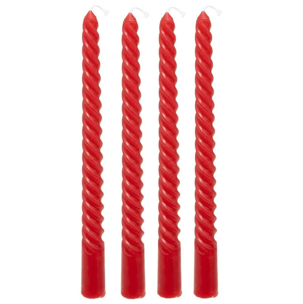 ATMOSPHERA CREATEUR D'INTERIEUR - 4 bougie-bâtons "twist many" rouge 180g