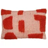 ATMOSPHERA CREATEUR D'INTERIEUR - Coussin "poppy" coton tufté orange 58x38cm
