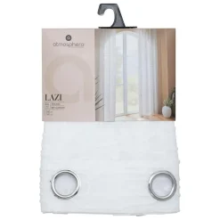 ATMOSPHERA CREATEUR D'INTERIEUR - Voilage motif fleurs "lazi" blanc 140x240cm