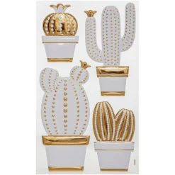 ATMOSPHERA CREATEUR D'INTERIEUR - Sticker 3d "cactus" - blanc - 24x41 cm