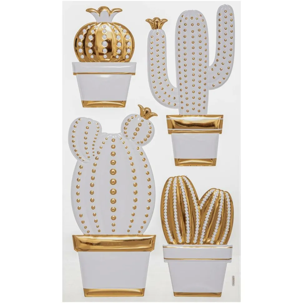 ATMOSPHERA CREATEUR D'INTERIEUR - Sticker 3d "cactus" - blanc - 24x41 cm