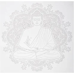 ATMOSPHERA CREATEUR D'INTERIEUR - Sticker "bouddha" - gris - 40x40 cm