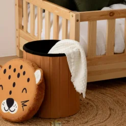 ATMOSPHERA CREATEUR D'INTERIEUR - Pouf-coffre enfant léopard pliant 