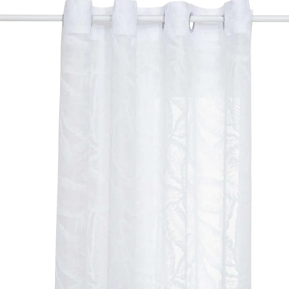 ATMOSPHERA CREATEUR D'INTERIEUR - Voilage motif feuilles "lazi" blanc 140x240cm