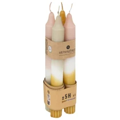 ATMOSPHERA CREATEUR D'INTERIEUR - Lot de 4 bougies bâtons "laya" en coton h18cm